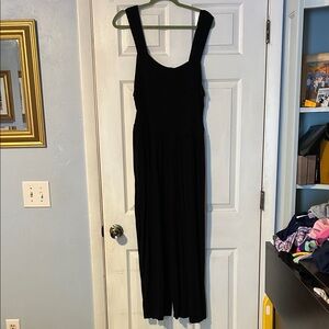 Casual Black sleeveless jumpsuit